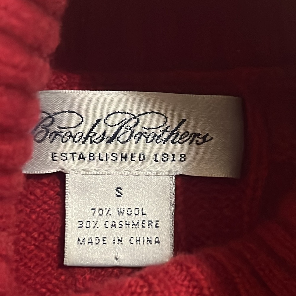 Brooks Brothers Cable Knit Sleeveless Turtleneck Sweater Cashmere Wool Size Smal - Picture 6 of 7